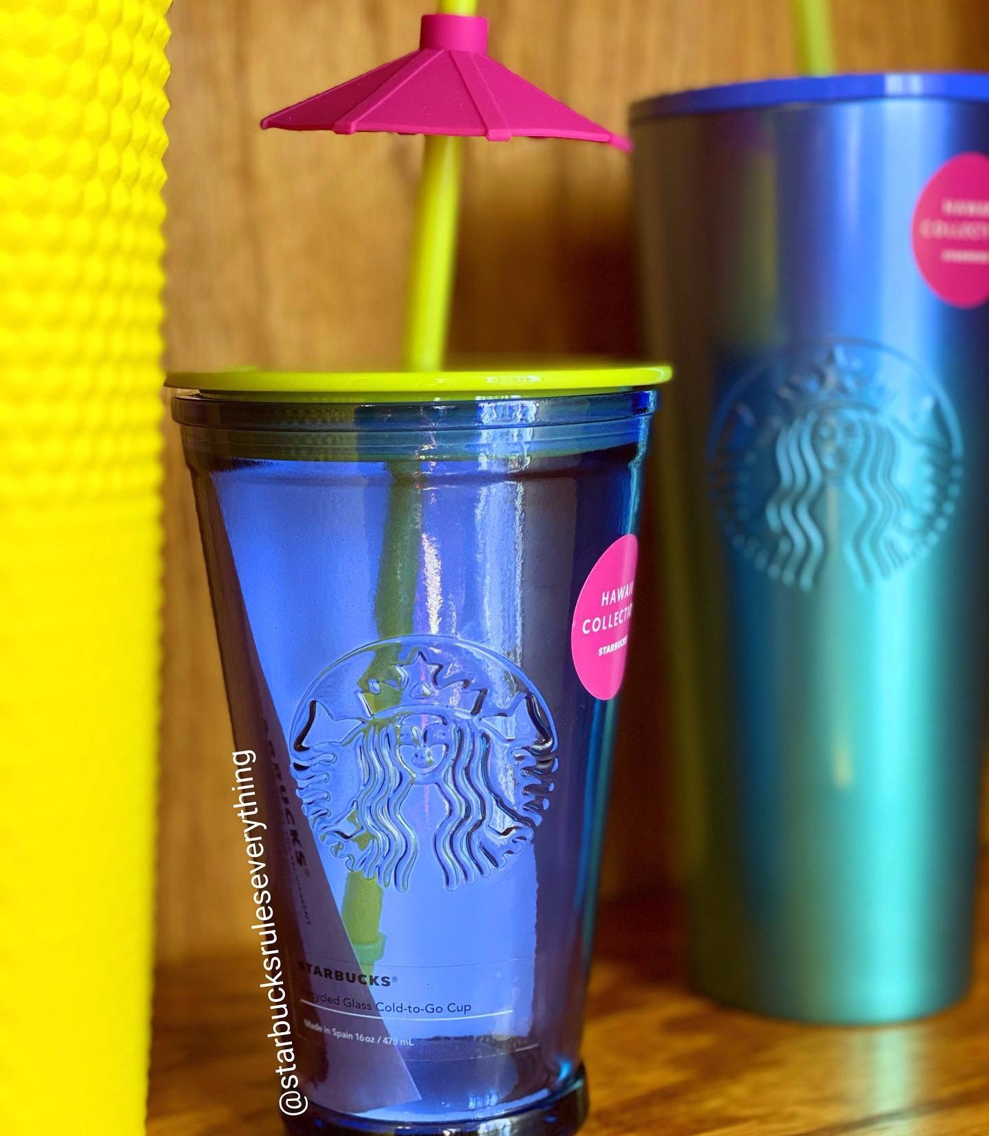 Recycled Glass Cold Cup Tumbler Lime Green 473ml - Japanese Starbucks