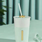 Mint Double Walled Glass Crown Lid Straw - China