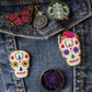 Halloween Day of the Dead Sugar Skull Pin Set Skull - Mexico