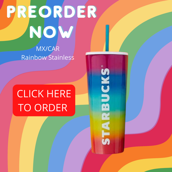 Rainbow Floral Stainless Steel Venti w- Straw - Mexico Caribbean