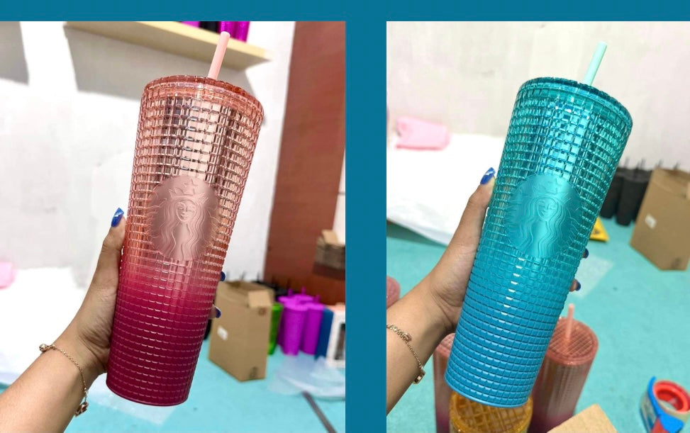 Blue Turquoise + Gold Jeweled | Pink + Blue Gradient Grid - Indonesia