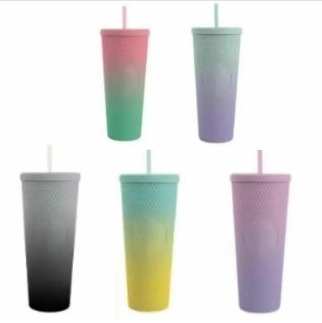 Starbucks Taiwan ombre matte purple pink gradient studded cold tumbler